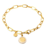 WILD & Punk Chain Bracelet for Women Stainless Steel Pendants Vintage Jewelry