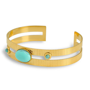 WILD Stainless Steel Turquoise Bracelet Bangle