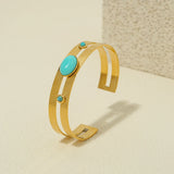 WILD Stainless Steel Turquoise Bracelet Bangle
