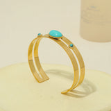 WILD Stainless Steel Turquoise Bracelet Bangle