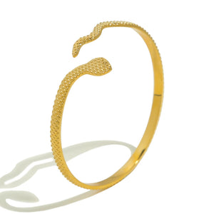 Vintage Stainless Steel Snake Cuff Bracelet for Women