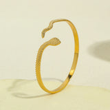 Vintage Stainless Steel Snake Cuff Bracelet for Women