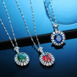 925 Silver High Carbon Diamond Necklace Light High Jewelry Wedding Engagement