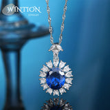 925 Silver High Carbon Diamond Necklace Light High Jewelry Wedding Engagement