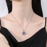 Flower Pendant Diamond Necklace 925 Sterling Silver