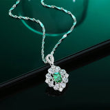 High Green Diamond Necklace S925 Sterling Silver Necklaces High Wedding Jewelry