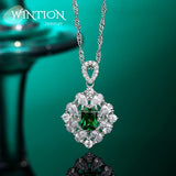 High Green Diamond Necklace S925 Sterling Silver Necklaces High Wedding Jewelry