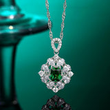 High Green Diamond Necklace S925 Sterling Silver Necklaces High Wedding Jewelry