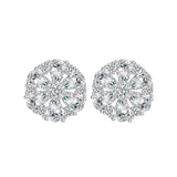 Zircon Stud Earrings S925 Snowflake Earrings Classic Women's Accessories