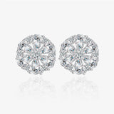 Zircon Stud Earrings S925 Snowflake Earrings Classic Women's Accessories
