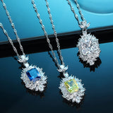 Women's Silver 925 Zircon Necklace Hypoallergenic Bridal Jewelry