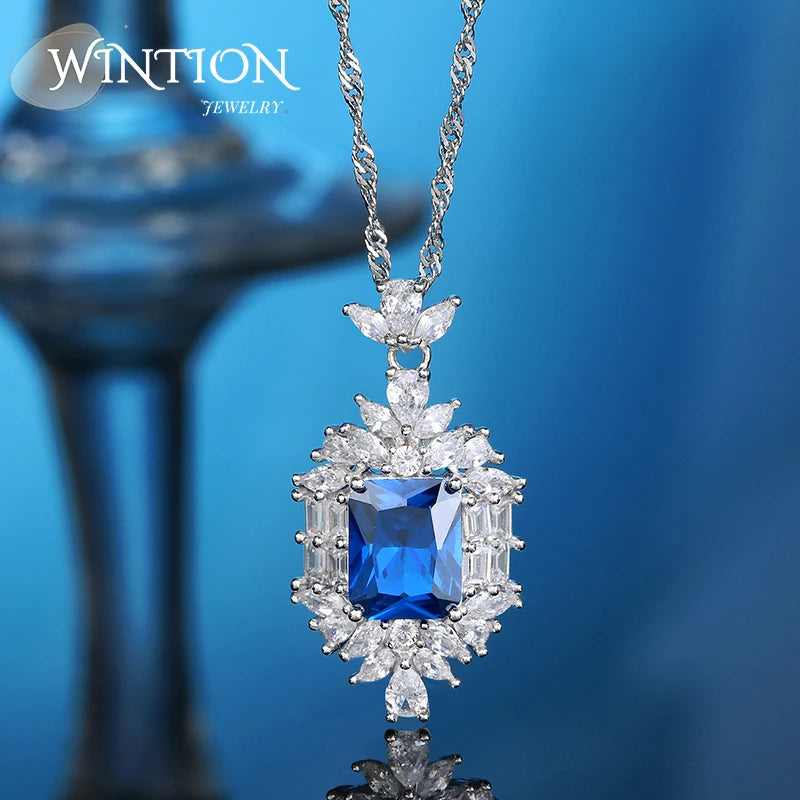 Women's Silver 925 Zircon Necklace Hypoallergenic Bridal Jewelry