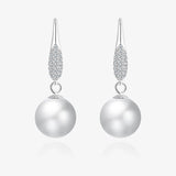 Pearl Earrings S925 Silver Earhooks Zircon Wedding Jewelry