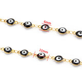 6mm Stainless Steel Evil Eye Chain Necklace Bracelet