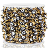 6mm Stainless Steel Evil Eye Chain Necklace Bracelet