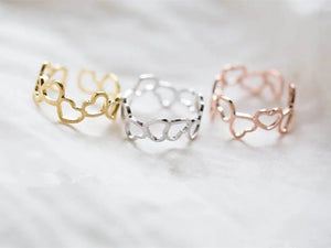 Romantic Heart Ring Adjustable for Women and Girl
