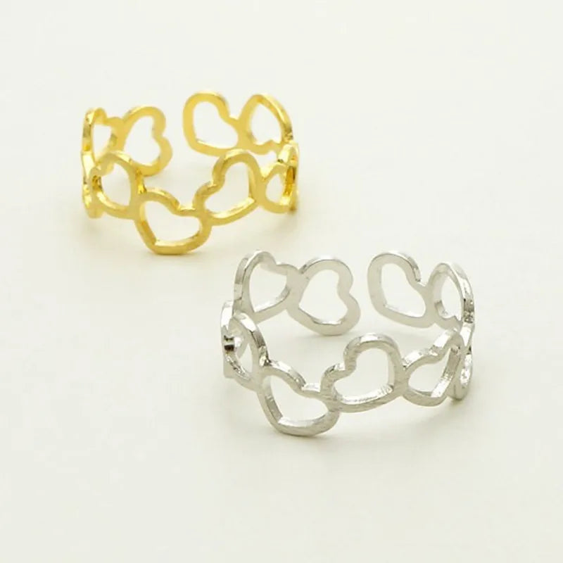 Romantic Heart Ring Adjustable for Women and Girl