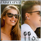 Men's Stainless Steel Magnetic Stud Earrings Set Cross Dangle Hoop