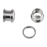 Stainless Steel CZ Screw Tunnels Ear Stretcher Plugs 3-16mm