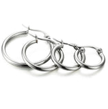 4 Pairs Stainless Steel Hoop Earrings Set for Women Non-Allergic