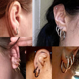 4 Pairs Stainless Steel Hoop Earrings Set for Women Non-Allergic