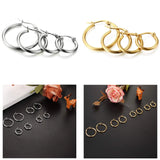 4 Pairs Stainless Steel Hoop Earrings Set for Women Non-Allergic