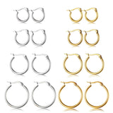 4 Pairs Stainless Steel Hoop Earrings Set for Women Non-Allergic