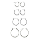4 Pairs Stainless Steel Hoop Earrings Set for Women Non-Allergic