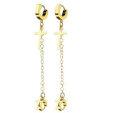 Cross Shaped Charm Huggie Pierced Earrings Minimalist Jewelry