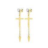 Cross Shaped Charm Huggie Pierced Earrings Minimalist Jewelry