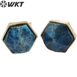 WKT-E700 Noble Women Earrings Gold-Plated Natural Gemstone Jewelry