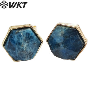 WKT-E700 Noble Women Earrings Gold-Plated Natural Gemstone Jewelry