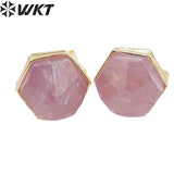 WKT-E700 Noble Women Earrings Gold-Plated Natural Gemstone Jewelry