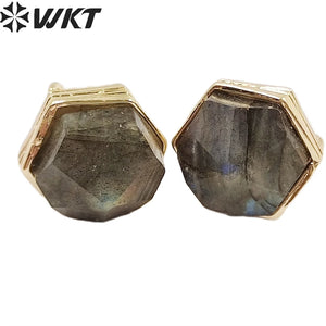 WKT-E700 Noble Women Earrings Gold-Plated Natural Gemstone Jewelry
