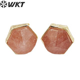 WKT-E700 Noble Women Earrings Gold-Plated Natural Gemstone Jewelry