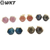 WKT-E700 Noble Women Earrings Gold-Plated Natural Gemstone Jewelry