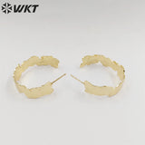 Hot yellow brass women gold-plate Droplet shape earrings party
