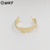 Hot yellow brass women gold-plate Droplet shape earrings party