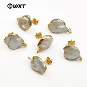 Natural Freshwater Pearl Stud Earrings Classic Style for Women
