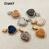 Charming Silver Plated Heart Druzy Necklace Pendant for Women