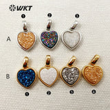 Charming Silver Plated Heart Druzy Necklace Pendant for Women