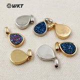 Water Drop Shape Necklace Pendant Natural Druzy Female Charm