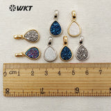 Water Drop Shape Necklace Pendant Natural Druzy Female Charm