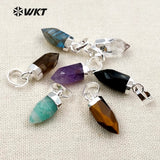 Lovely Crystal Pillar Women Pendant Necklace Silver Plated Jewelry
