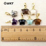 Natural Stone Star Necklace Charm Pendant