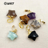 Natural Stone Star Necklace Charm Pendant