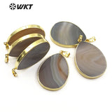Natural Light Gray Stone Pendant Irregular Texture Water Drop Pendant