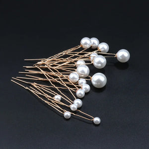 U-Shaped Flower Pearl Rhinestone Hair Clips Wedding Hair Ornaments