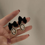 Vintage Bow-knot Pearl Drop Earrings for Women Party Jewelry