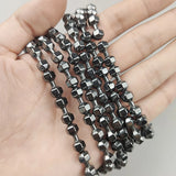 25Pcs 12*6mm Barbell Dumbbell Spacer Beads Natural Hematite Stone